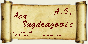 Aca Vugdragović vizit kartica